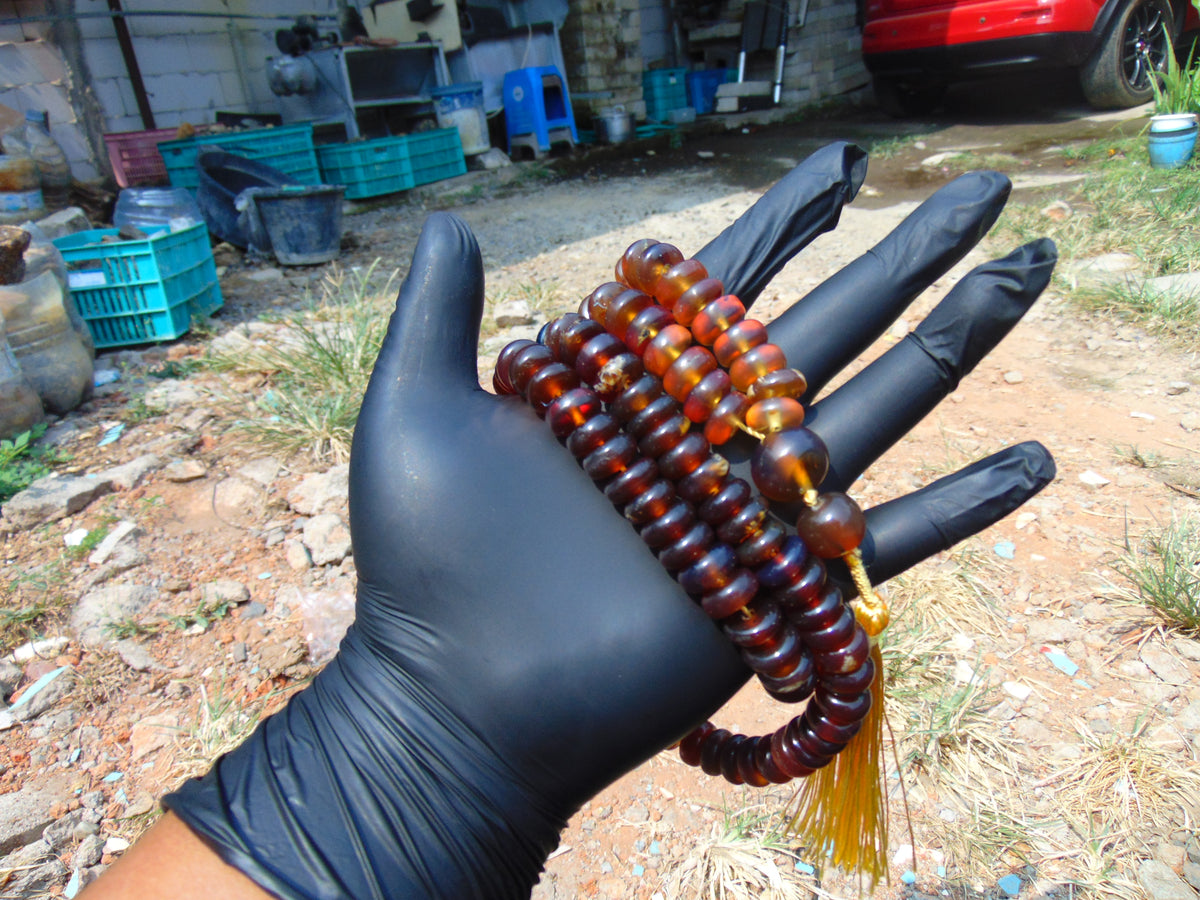 81 gram 108 Rosary Mala Buddha for Yoga and Meditation Indonesian Yellow Red Blue Amber for Healing 26SR9