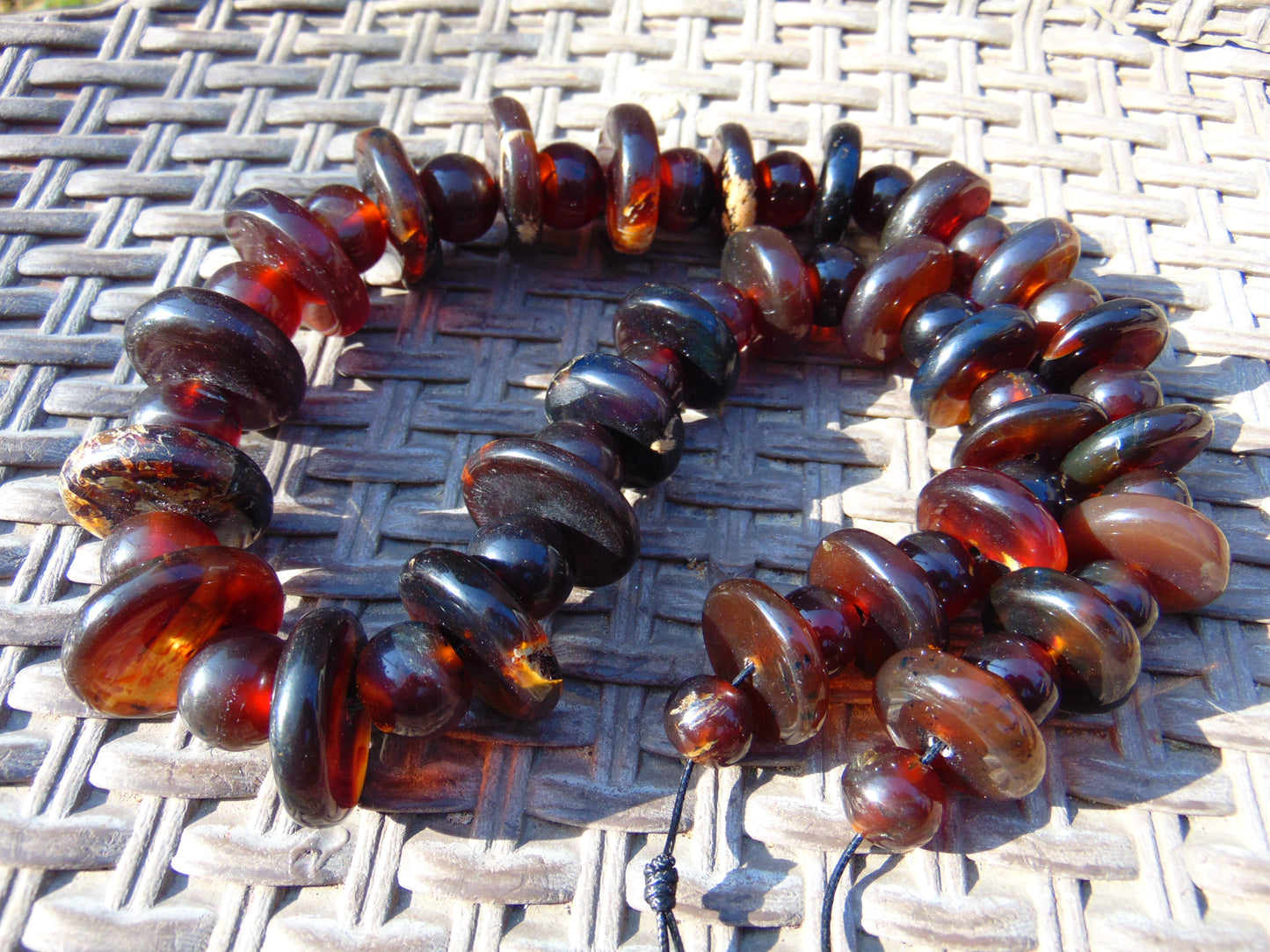 164 gr Small Necklace beads Indonesian Red Amber for Healing 26NE45