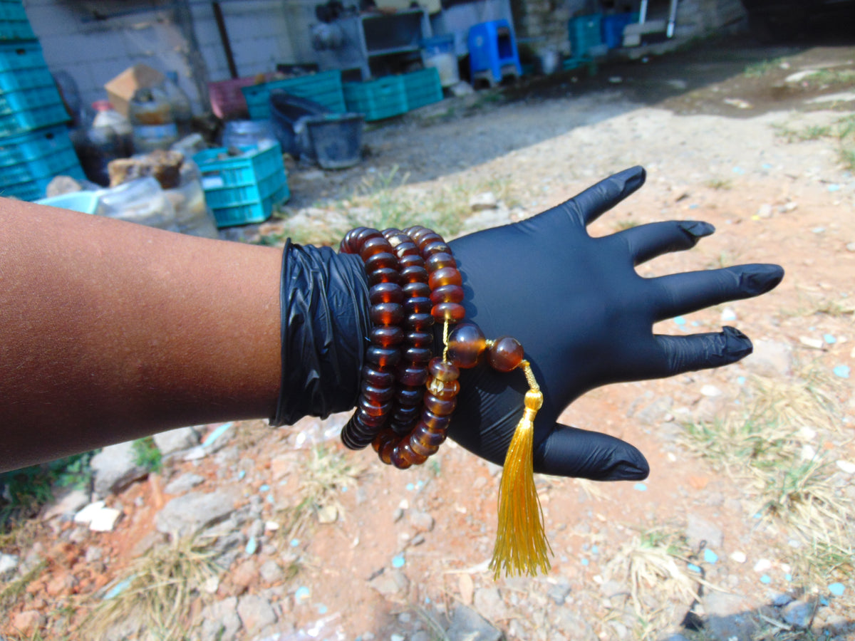 81 gram 108 Rosary Mala Buddha for Yoga and Meditation Indonesian Yellow Red Blue Amber for Healing 26SR9