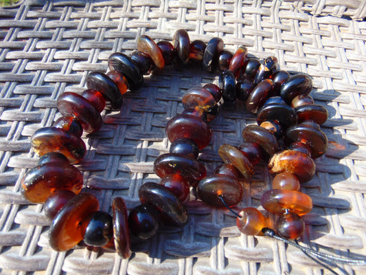 158 gr Small Necklace beads Indonesian Amber for Healing 26NE47