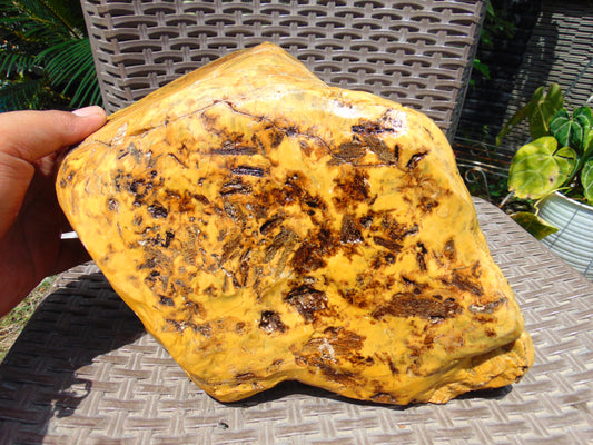 2890 gram Polished 22x14x12 cm Indonesia Yellow Fragrance Amber for Healing ALMY2