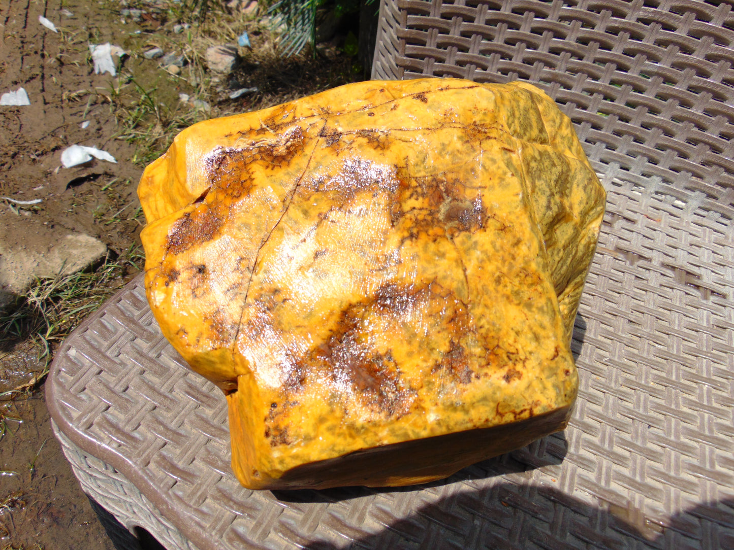2890 gram Polished 22x14x12 cm Indonesia Yellow Fragrance Amber for Healing ALMY2