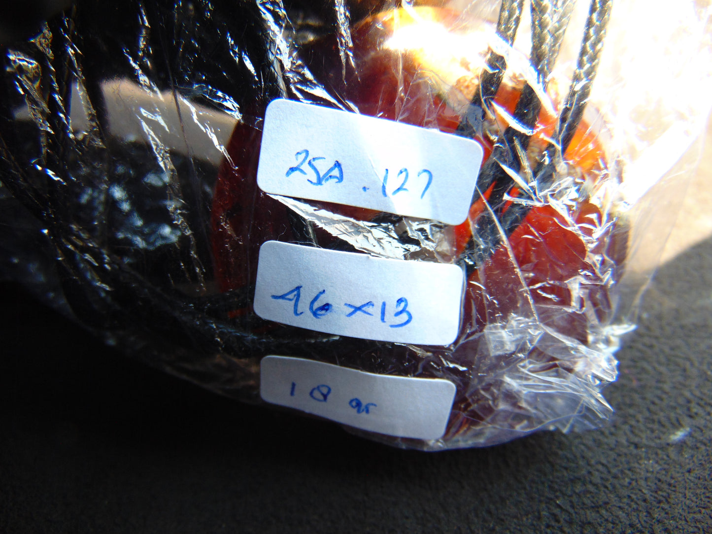 18 gr Donut Pendant Indonesian Blue Red Amber for Healing 25A127