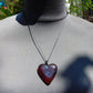 11 gr Heart Pendant Indonesian Red Blue Amber for Healing 25N51