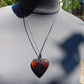 10 gr Heart Pendant Indonesian Red Blue Amber for Healing 26Y123