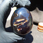 134 gr Shaped Egg 70x59 mm Indonesian Black Blue Amber for Healing TR13
