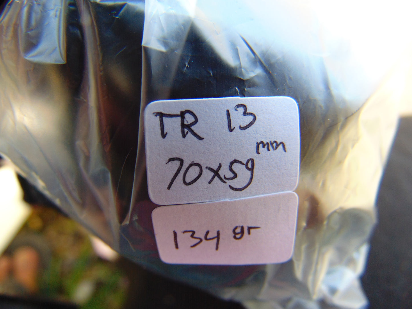 134 gr Shaped Egg 70x59 mm Indonesian Black Blue Amber for Healing TR13