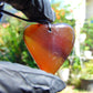7 gr Heart Pendant Indonesian white Blue Amber for Healing 25N66