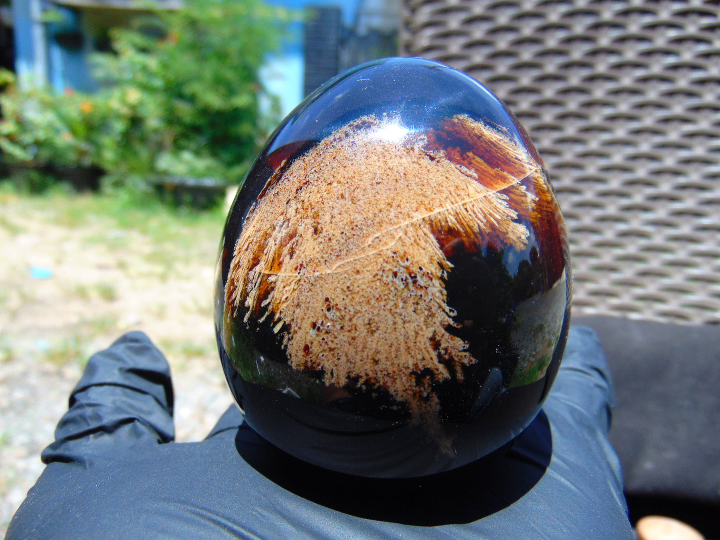146 gr Shaped Egg 72x62 mm Indonesian Blue Amber for Healing TR8