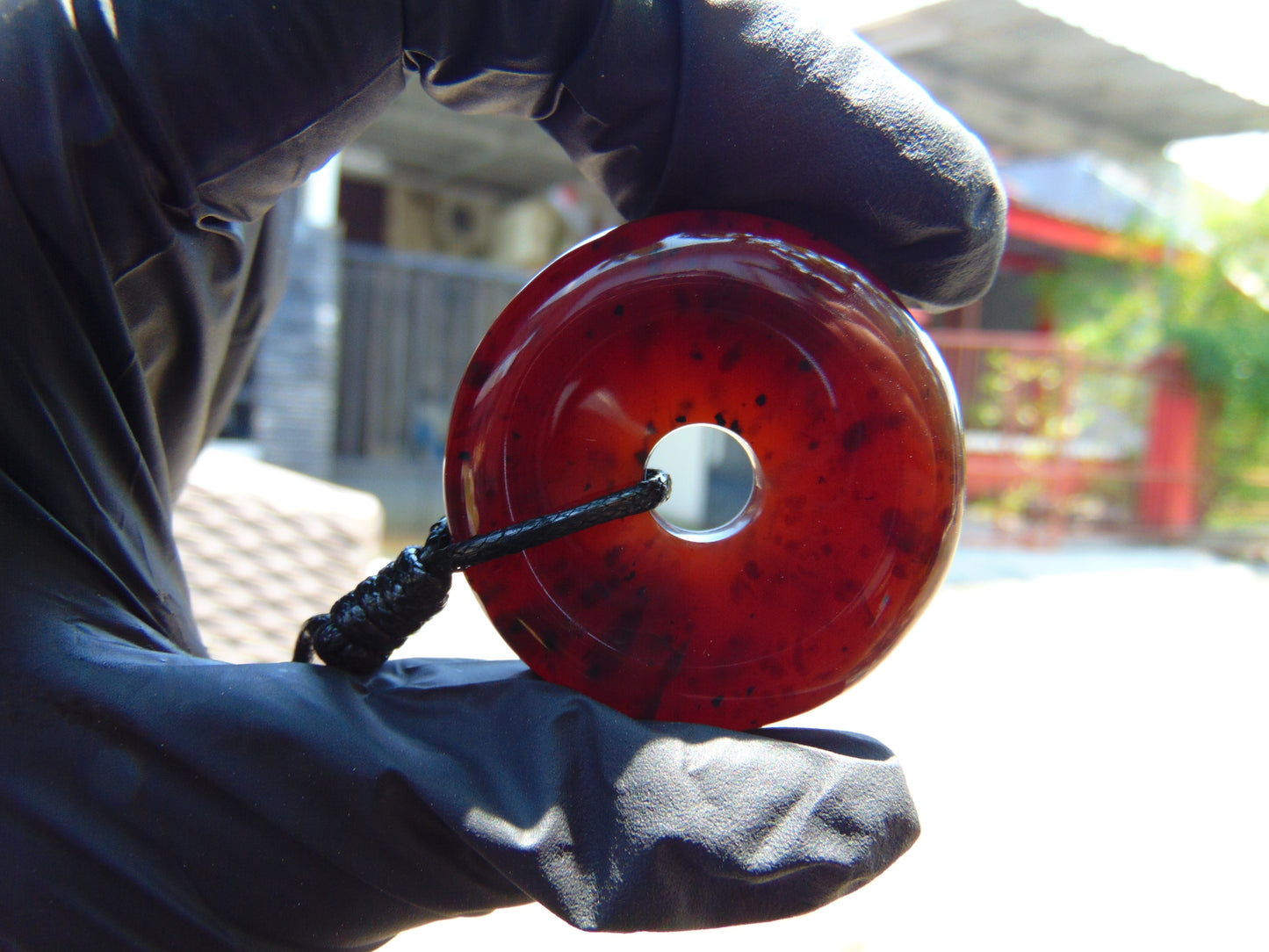 13 gr Donut Pendant Indonesian Red Amber for Healing 25A128