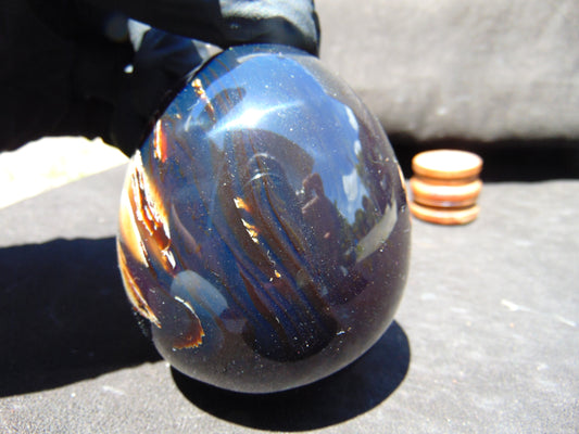 251 gr Shaped Egg 87x72 mm Indonesian Blue Amber for Healing TR5