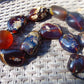 324 gram 11 Beads Big Necklace Indonesian white Blue Amber for Healing A11K103