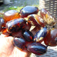 324 gram 11 Beads Big Necklace Indonesian white Blue Amber for Healing A11K103