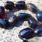 221 gram 19 Beads Big Necklace Indonesian Cherry Red Blue Amber for Healing FRN11