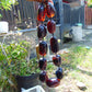 221 gram 19 Beads Big Necklace Indonesian Cherry Red Blue Amber for Healing FRN11
