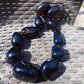 221 gram 19 Beads Big Necklace Indonesian Cherry Red Blue Amber for Healing FRN11