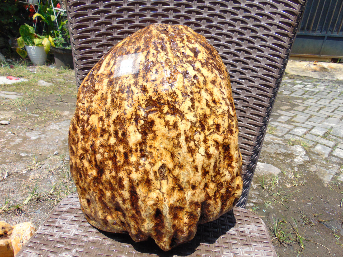 9390 gram Polished 38x32x14 cm Indonesia Yellow Fragrance Amber for Healing AY51AR