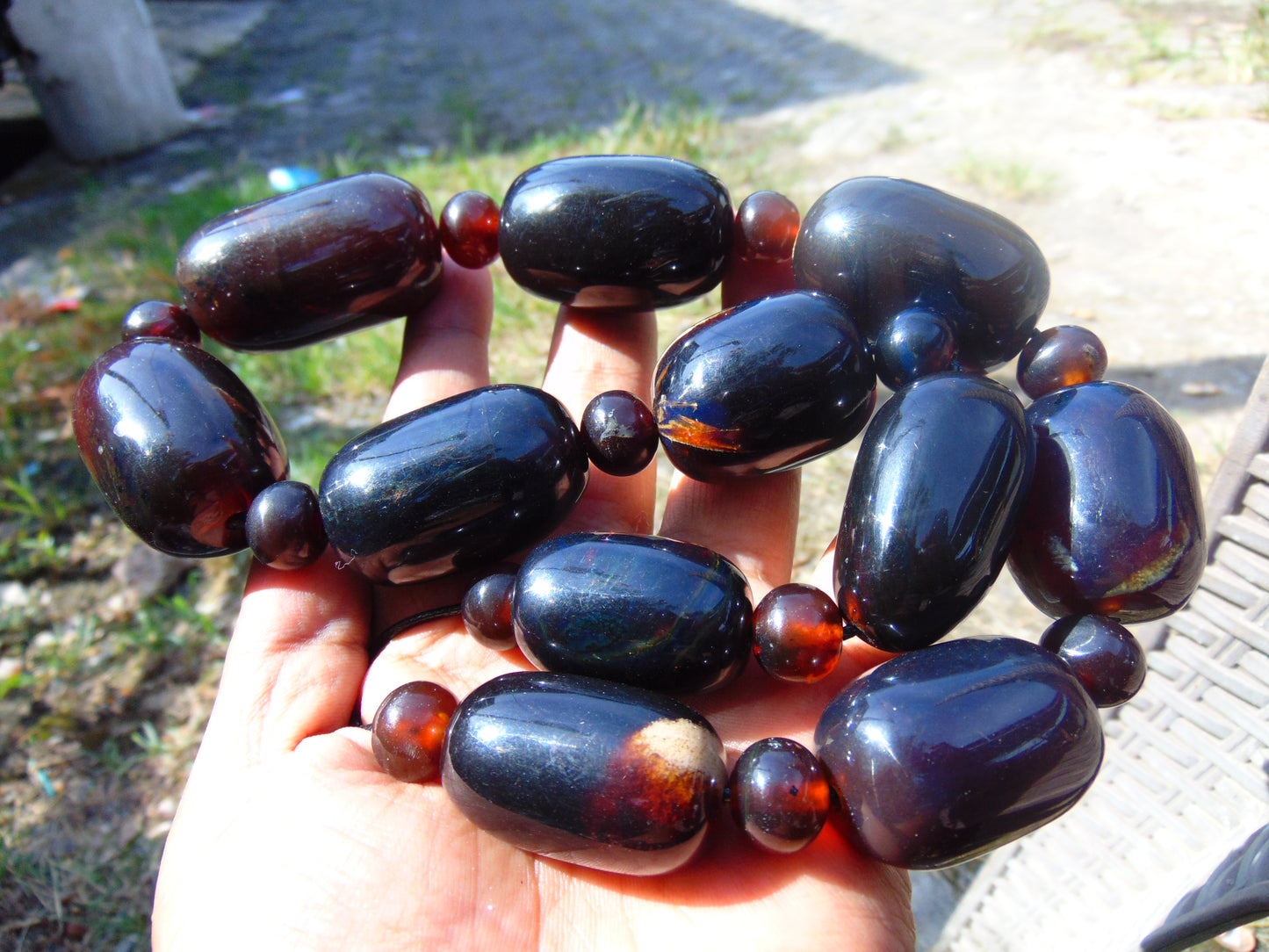 180 gr Small Necklace beads Indonesian Yellow Amber for Healing 26NN1