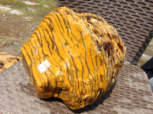 4450 gr Big Rough Polished Indonesia Aromatic Perfumed Zebra Yellow Amber for Healing AY56AR