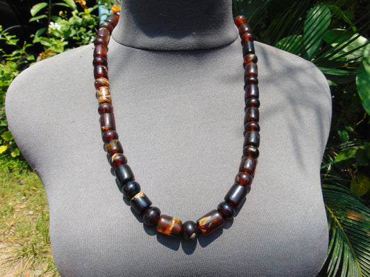 51 gr Small Beads Combination Necklace Indonesian yellow Amber for Healing A37K53