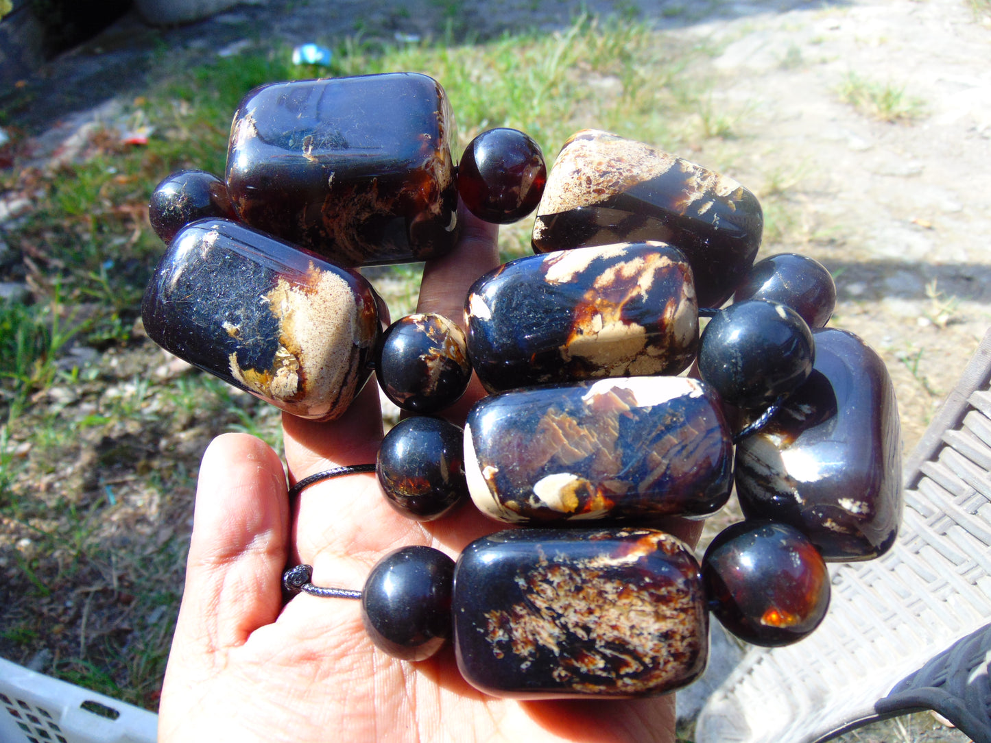 256 gram 19 Beads Big Necklace Indonesian Amber for Healing FR136
