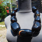463 gr Big Necklace Indonesian Dark Blue Amber for Healing A9K61
