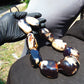 405 gr Big Necklace Indonesian Dark Blue white Amber for Healing A9K63