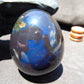 174 gr Shaped Egg 75x64 mm Indonesian Black Blue Amber for Healing TR6