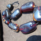 355 gr Big Necklace Indonesian Purple Blue Amber for Healing A9K65