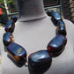 355 gr Big Necklace Indonesian Purple Blue Amber for Healing A9K65