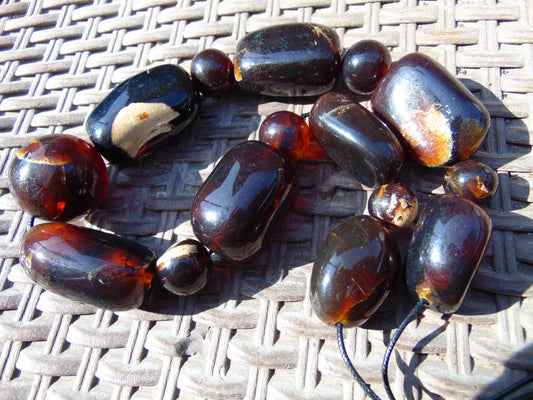 206 gr Small Necklace beads Indonesian Amber for Healing NK15