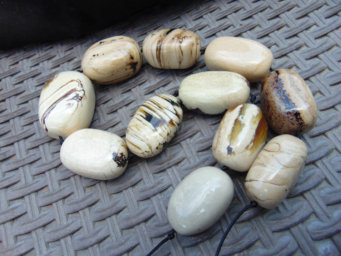 206 gram Small Beads Combination Necklace Indonesian White Amber for Healing A11K43