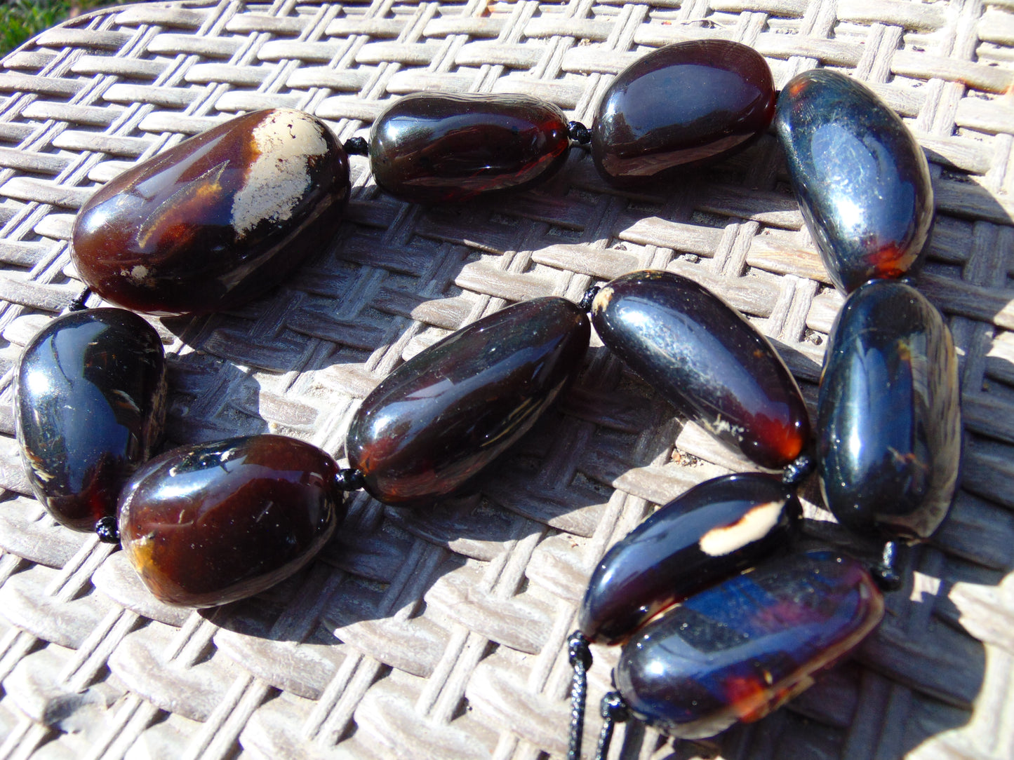 210 gram 11 Beads Big Necklace Indonesian white Amber for Healing A11K17