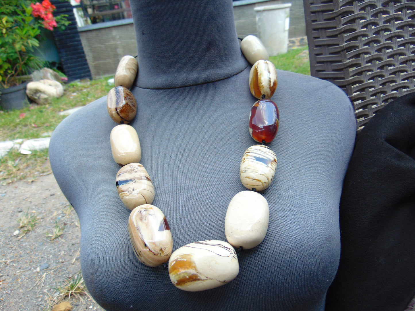 206 gram Small Beads Combination Necklace Indonesian White Amber for Healing A11K43