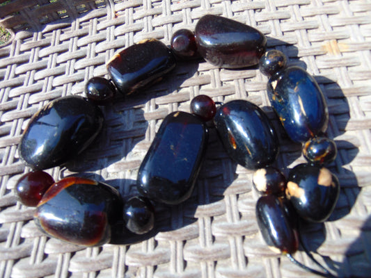 227 gram 19 Beads Big Necklace Indonesian Amber for Healing NK8