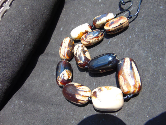 160 gram Small Beads Combination Necklace Indonesian Dark White Amber for Healing A11K36