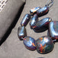 306 gr Big Necklace Indonesian Dark Blue Amber for Healing A9K66