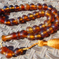 47 gr Hand Tasbih 33+3 Beads 12 mm Indonesian Yellow Blue Amber for Healing FR65