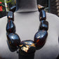 306 gr Big Necklace Indonesian Dark Blue Amber for Healing A9K66