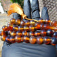 47 gr Hand Tasbih 33+3 Beads 12 mm Indonesian Yellow Blue Amber for Healing FR65