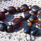 191 gr Small Necklace beads Indonesian Red Blue Amber for Healing NK28
