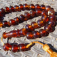 46 gr Hand Tasbih 33+3 Beads 12 mm Indonesian Yellow Red Amber for Healing FR68