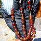 46 gr Hand Tasbih 33+3 Beads 12 mm Indonesian Yellow Red Amber for Healing FR68
