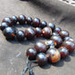 174 gr Small Beads Combination Necklace Indonesian Dark Red Amber for Healing A25K49