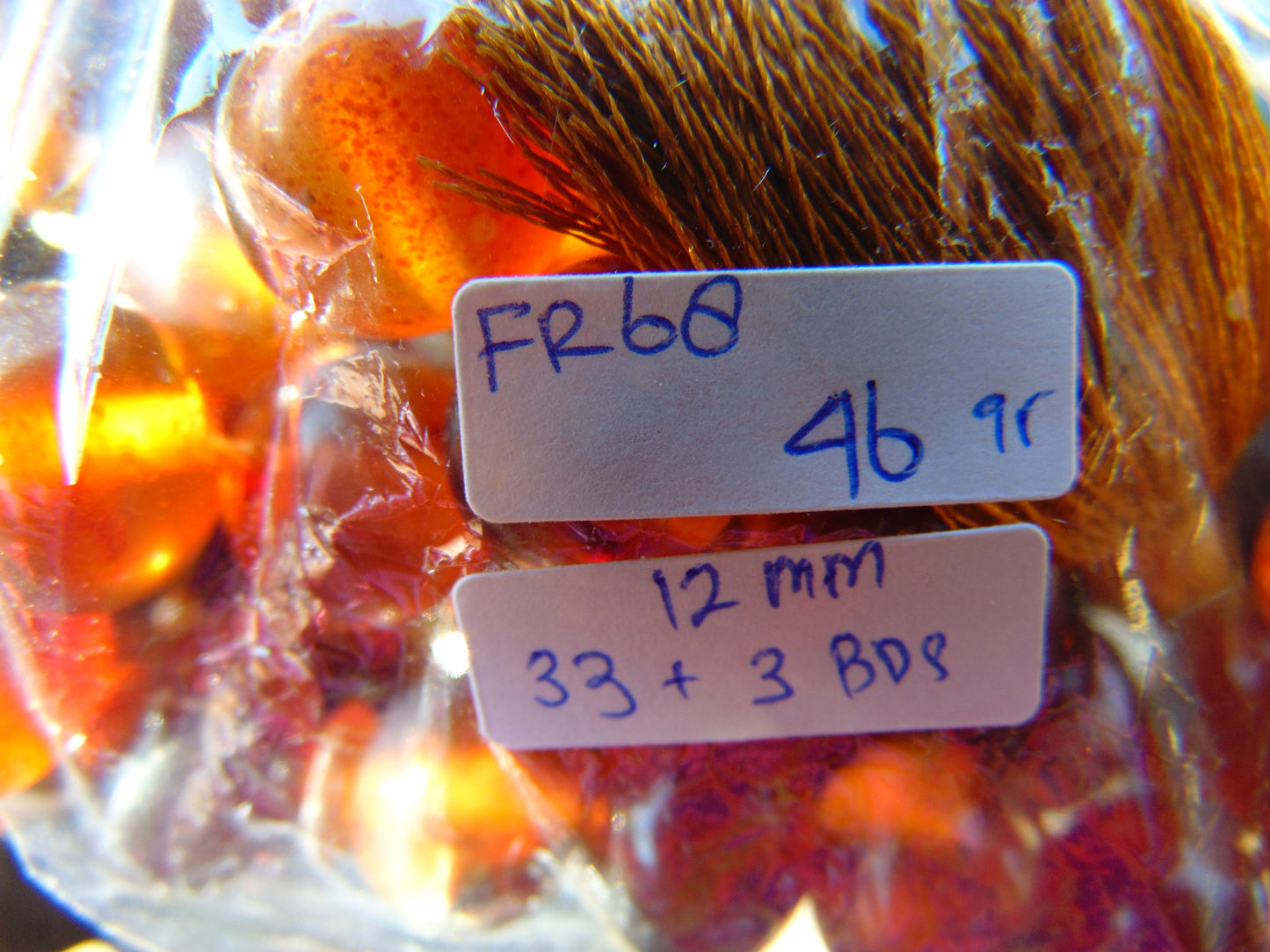 46 gr Hand Tasbih 33+3 Beads 12 mm Indonesian Yellow Red Amber for Healing FR68