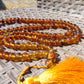 68 gram 108 Beads 10 mm Mala Buddha Necklace for Yoga Meditation Indonesian Yellow Blue Amber for Healing FR20
