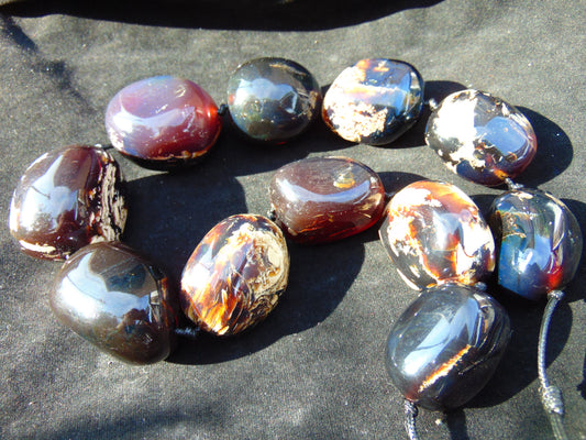 314 gram 11 Beads Big Necklace Indonesian white Amber for Healing A11K95