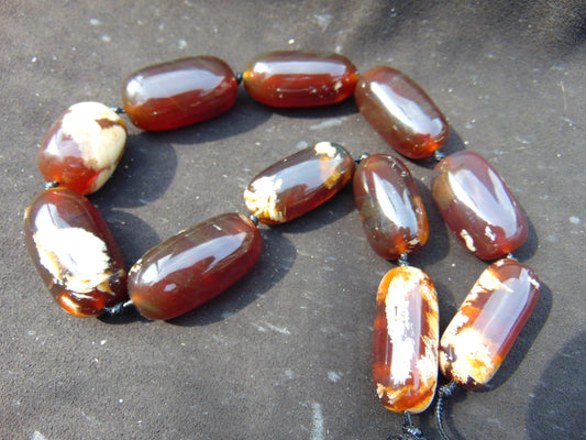 182 gram Small Beads Combination Necklace Indonesian Red Amber for Healing A11K38