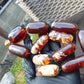 162 gram Small Beads Combination Necklace Indonesian White Red blue Amber for Healing A11K40