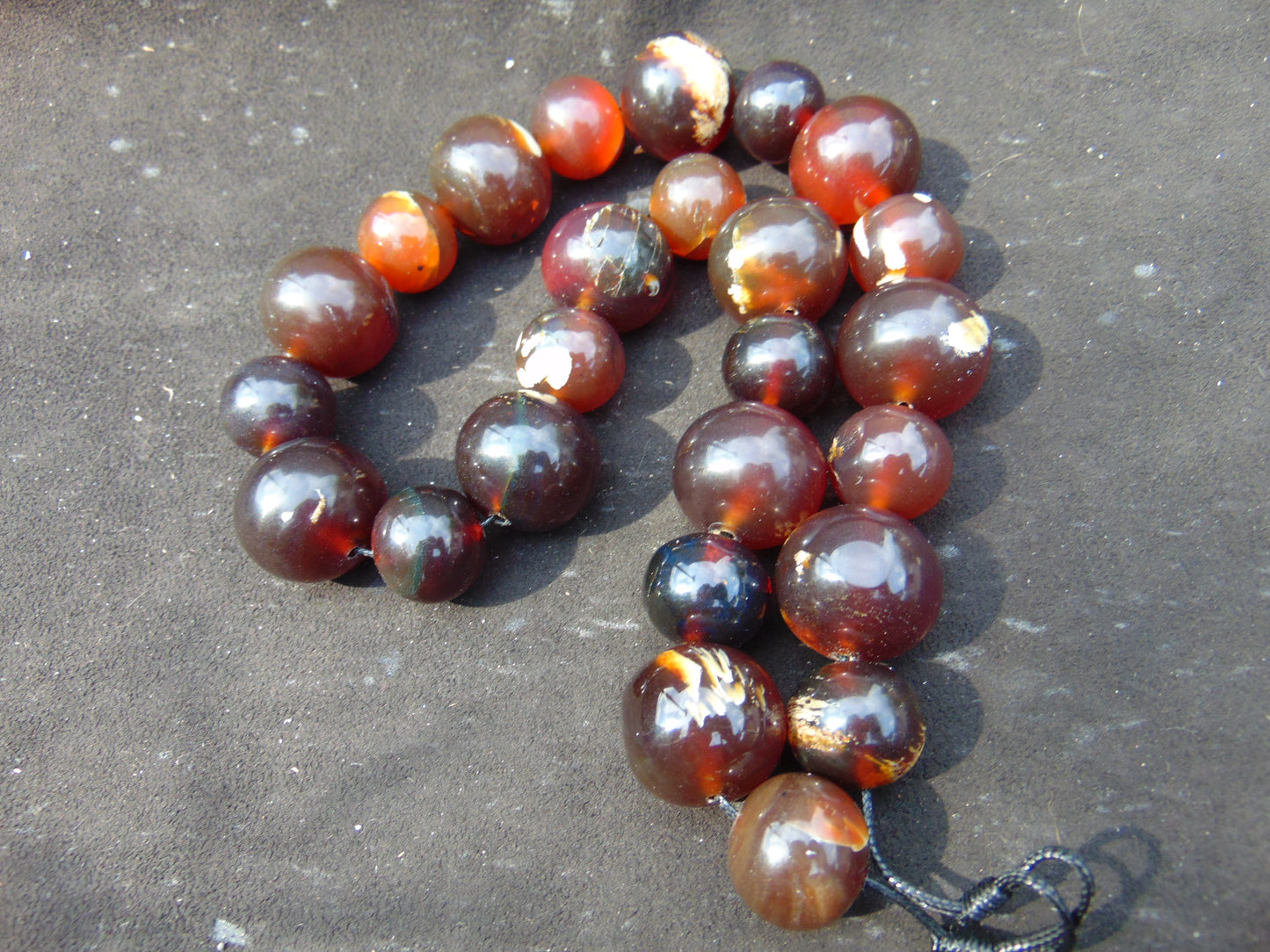 176 gr Small Beads Combination Necklace Indonesian Red Amber for Healing A25K48